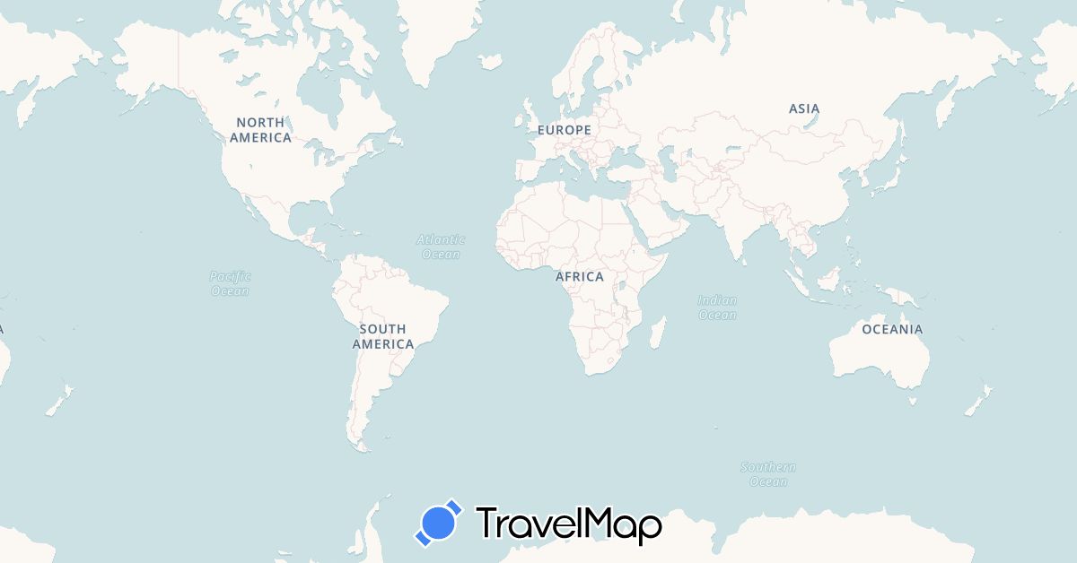 TravelMap itinerary: driving, bus, hiking, hitchhiking, motorbike, electric vehicle in Austria, Italy (Europe)